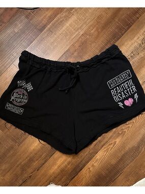 Beautiful Disaster frayed Graphic  Lounge Shorts - Beautiful Disaster
